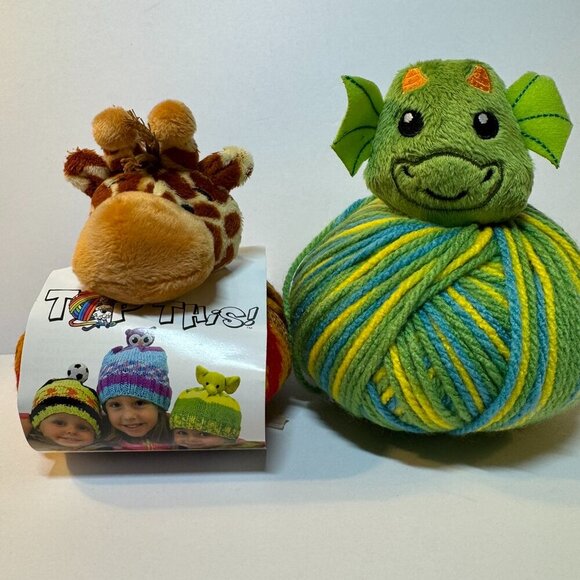 Other - 2 Hat Kits - DMC Top This Yarn - Sea Monster & Giraffe